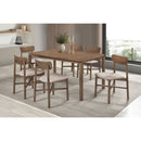 Svenstra - Rectangular Dining Table Set With Armless Side Chairs, Wood, Natural Walnut, 59 X 35.5 X 30 Inches by HouseOfZazla