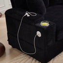 Convertible Sectional Sofa Bed Set With Armrest Storage, Cup Holder, USB - Black by Unique Piece Furniture