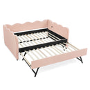 Gingham Daybed With USB Charging Port, Wave-Shaped Design by HouseOfZazla