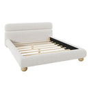 Queen Size Low Profile Upholstered Bed - White by HouseOfZazla