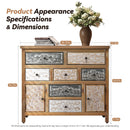 Vintage Wooden Accent Chest with 7 Drawers & 2 Cabinets