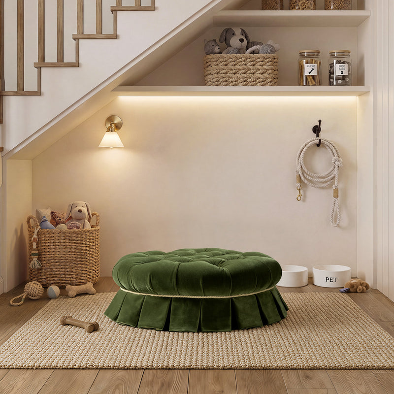 Roquefort 24.5" Dog Sofa Bed, Medium, Olive, photo 2 of 10