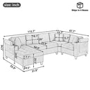 U Shaped Sectional Sofa, Corner Living Room Couch With Built In Cup Holders, Storage, USB Ports by HouseOfZazla