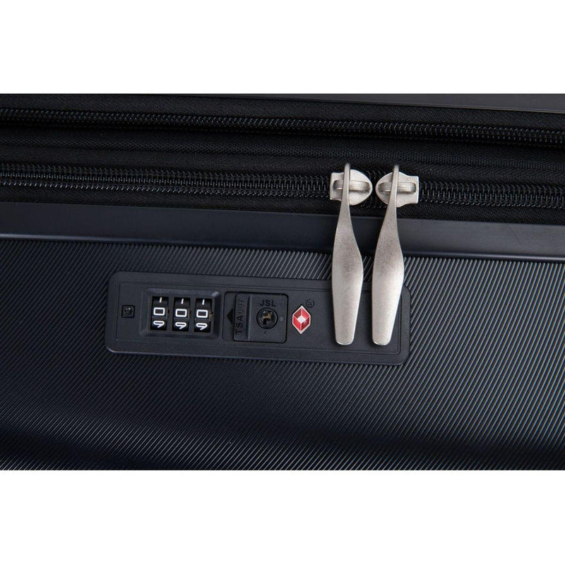 3 Piece Luggage Sets PC Lightweight & Durable Expandable Suitcase with Two Hooks, Double Spinner Wheels, TSA Lock, (21/25/29) Black