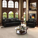 Upholstered Sofa With Nailhead Trim, Rolled Armrests With Ottoman by HouseOfZazla