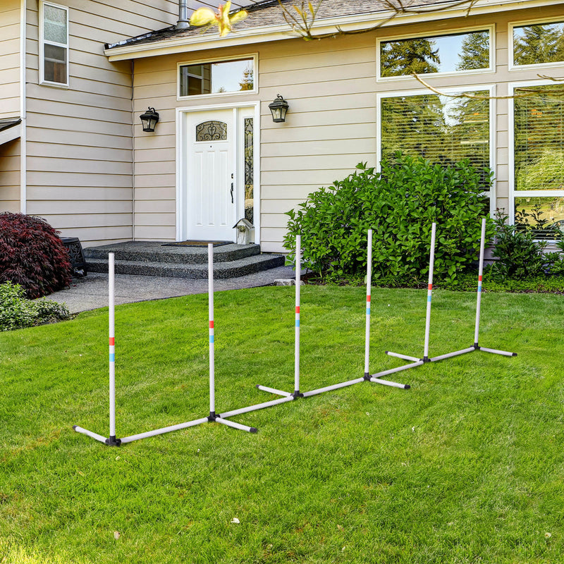 Adjustable Dog Agility Training Obstacle Set with Weaves Poles and Storage Bag