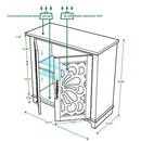 Elegant Sideboard With 2 Acrylic Mirrored Doors, Adjustable Shelf Storage by HouseOfZazla