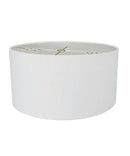 16"W x 9"H White Linen Hardback Shallow Drum Lampshade