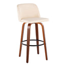 Toriano - Mid Century Modern Fixed Height Barstool Swivel And Round Footrest (Set of 2) by HouseOfZazla