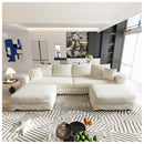 Deep Seat Convertible Sofa With Soft Pillows And Ottomans by HouseOfZazla