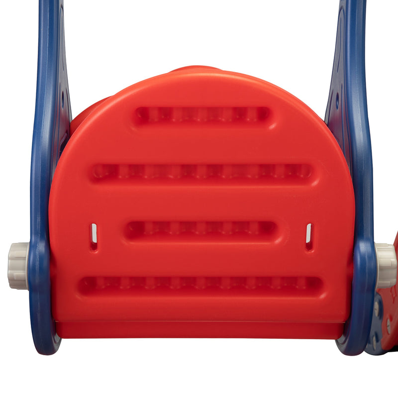 3 In 1 Slide and Swing Set with Basketball Hoop for 1-8 Years Old Children Indoor and Outdoor, Red & Blue