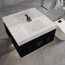 39.4" Wall-Mounted Bathroom Vanity with Sink