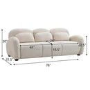 78 in. Modern 3 Seater Boucle Sofa Upholstered Couch with 3 Pillows by HouseOfZazla
