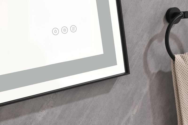 36x24 LED Lighted Bathroom Wall Mounted Mirror with High Lumen+Anti-Fog Separately Control