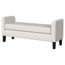 Hollis - Upholstered Accent Bench With Armrests Seating - Vanilla White by HouseOfZazla