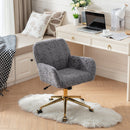 Office Chair, Artificial Rabbit Hair Home Office Chair With Metal Base, Adjustable Desk Chair Swivel Office Chair, Vanity Chair by HouseOfZazla