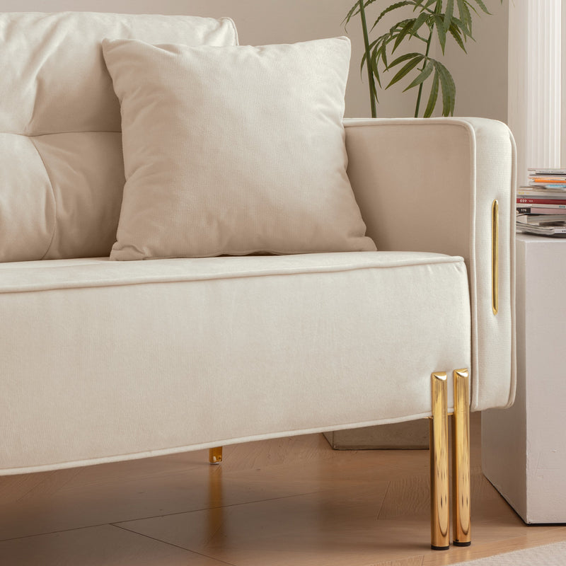 70" Velvet Sofa Couch Luxury Modern Upholstered 3-Seater sofa with 2 Pillows for Living Room, Apartment and Small Space