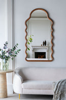 Wood Mirror With Unique Frame - Brown by Unique Piece Furniture