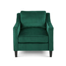 Green Velvet Upholstered Club Chair