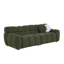 87.4 length, 35.83" deepth, human body structure for USA people, marshmallow sofa,boucle sofa, 3 seater, OLIVE GREEN BOUCLE