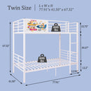 Bunk Bed, Convertible To 2 Separate Twin Size Beds With Full Length Guardrail & Ladder, No Box Spring Needed - White by HouseOfZazla