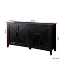 Cabinet With 4 Doors and 4 Open Shelves Freestanding Sideboard