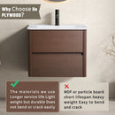 Wall Mounted Bathroom Vanity With Soft Close Drawer - Black Brown by HouseOfZazla