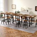 Counter Height Dining Rectangular Kitchen Table For 6 - Brown / Black by HouseOfZazla
