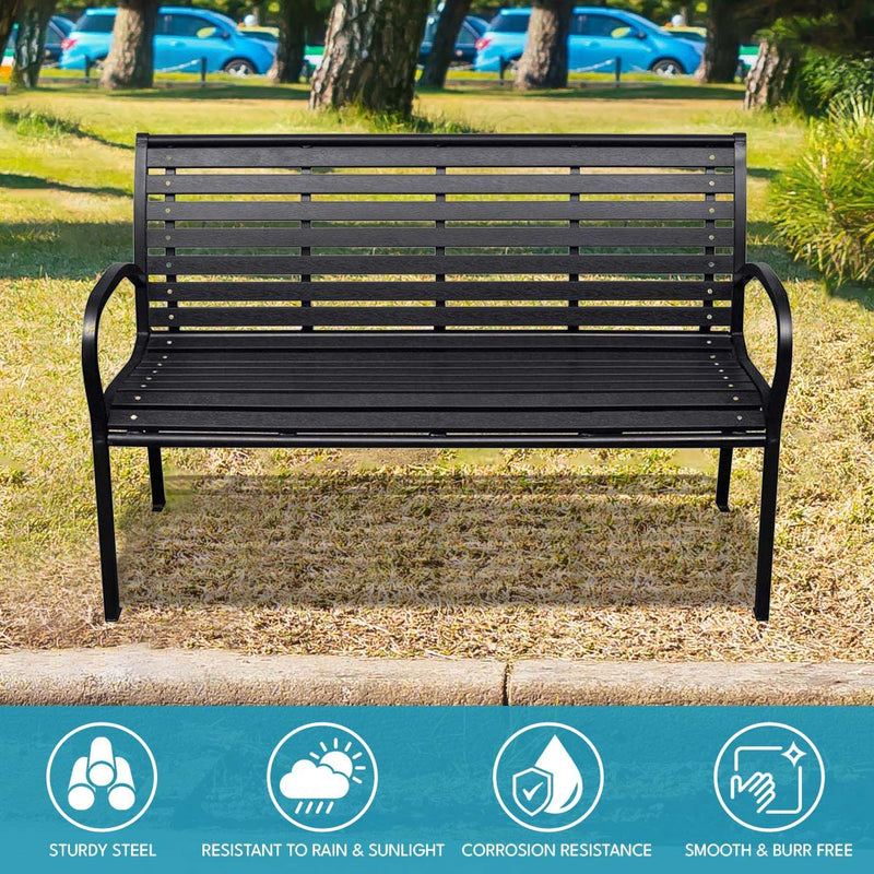 Patio Bench Steel - Black, photo 7 of 7