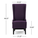Fabric Dining Chair With High Back And Birch Wood Legs - Plum by HouseOfZazla