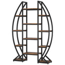 Triple Wide Oval Etagere Bookcase With Shelves For Living Room by HouseOfZazla