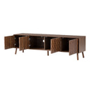 TV Stand With Soft Closing Hinges And Cable Management - Walnut by HouseOfZazla