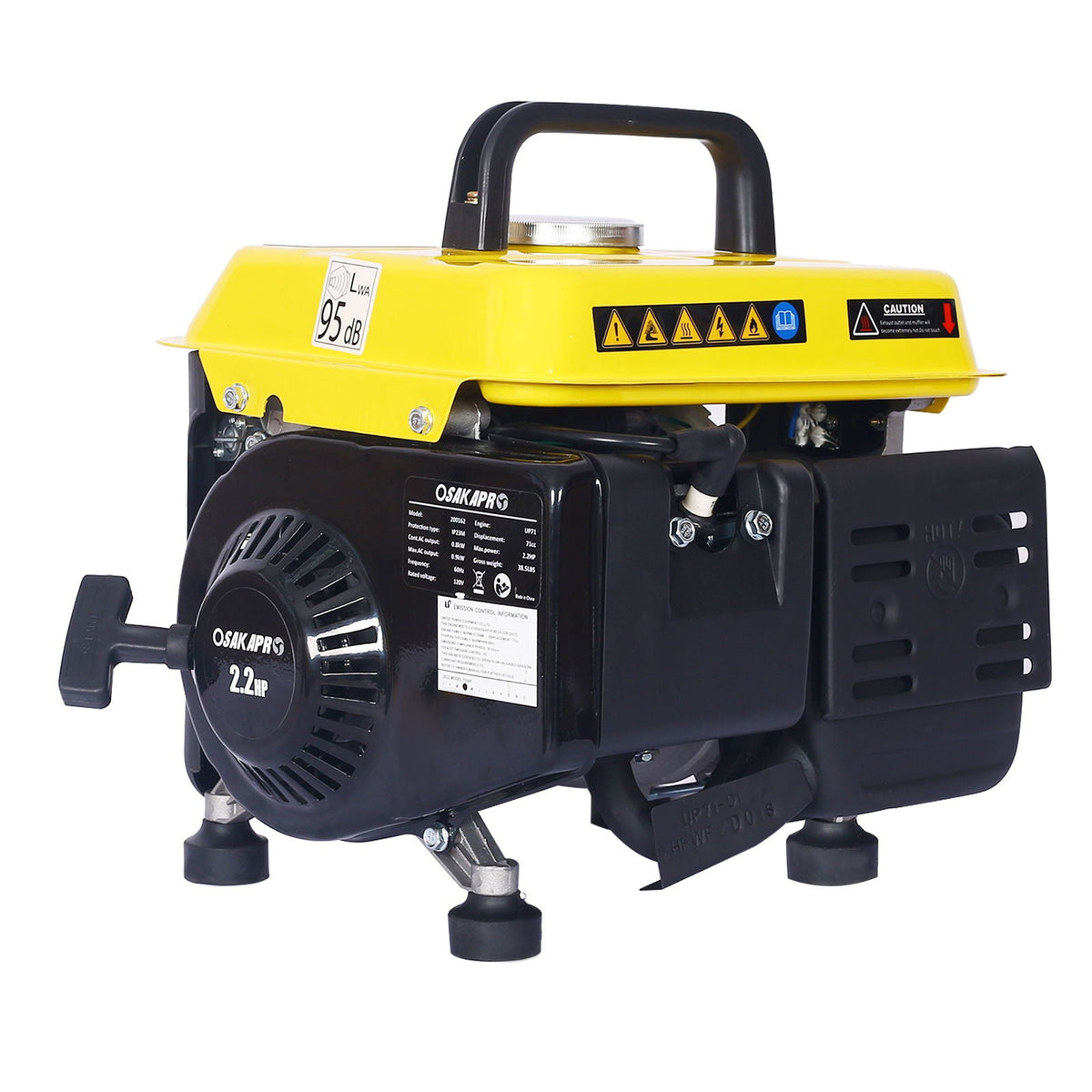 Portable Outdoor Generator Low Noise Gas Powered For Home Use - Yellow, photo 10 of 12