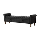 Wide Modern Upholstered Storage Bench With Rolled Armrest by HouseOfZazla