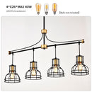 Dining Room Light Fixture / Chandelier Table, 40 -" Hanging For Farmhouse Linear Chandeliers, 5 Light Kitchen Island Lighting Ceiling Chandelier, With Metal Lampshade - Gold / Matte Black by HouseOfZazla