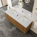 James Martin Laurent 72" Dual Mount Double Bathroom Vanity, Honey Oak
