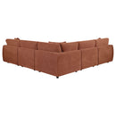 Elysia 5-piece Chenille Upholstered Modular Sectional Sofa Coral