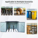 Outdoor Steel Storage Shed For Bicycle With Slope Roof And 4 Bike Tracks - Black by HouseOfZazla