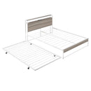 Platform Bed Frame With Trundle, USB Ports And Slat Support, No Box Spring Needed by HouseOfZazla
