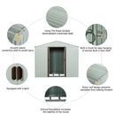 88.98" Outdoor Metal Storage Shed With Window by HouseOfZazla