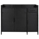 K&K 47.5"W Wicker Outdoor Storage Cabinet with Tempered Glass Top by HouseOfZazla