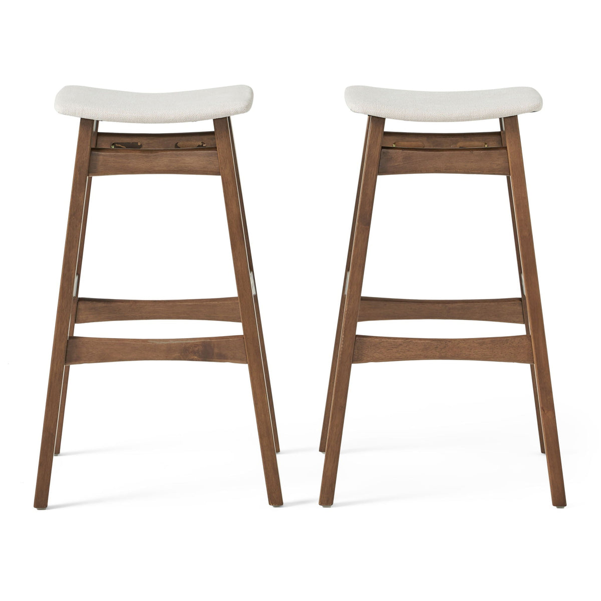 Mid Century Modern Bar Stool Set With Upholstered Seating, photo 20 of 25