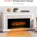 36 Inch Curved Front Electric Fireplace, Freestanding or Wall Mounted Electric Fireplace with Adjustable Flame Color & Remote Control