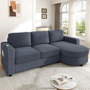 Modern L-Shaped Sectional Sofa With Curved Chaise, USB Ports, And Side Storage Pockets by Unique Piece Furniture