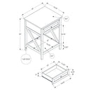 Accent End Table, 2 Tier, Storage Drawer, Transitional Style