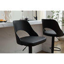 Bar Stools Set of 2 Modern Black PU Counter Height Barstool, High Padded Swivel Adjustable Barstools with Back for Bar Counter and Kitchen Island