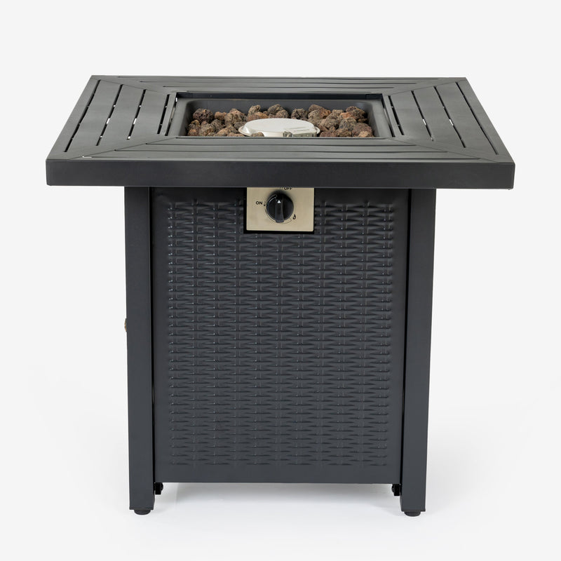 28-inch Iron Square Propane Fire Pit Table
