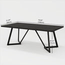 Rectangular Dining Table For 6 - 8 People - Black by HouseOfZazla