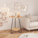 Petal Shape Accent Side Table - Acacia Wood