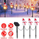 1Pc Solar Powered Lamp 3 Snowmen Outdoor Decorative Christmas Lamp Garden Stake Light IP55 Waterproof Santa Landscape Light Warm White LED Lighting Pa